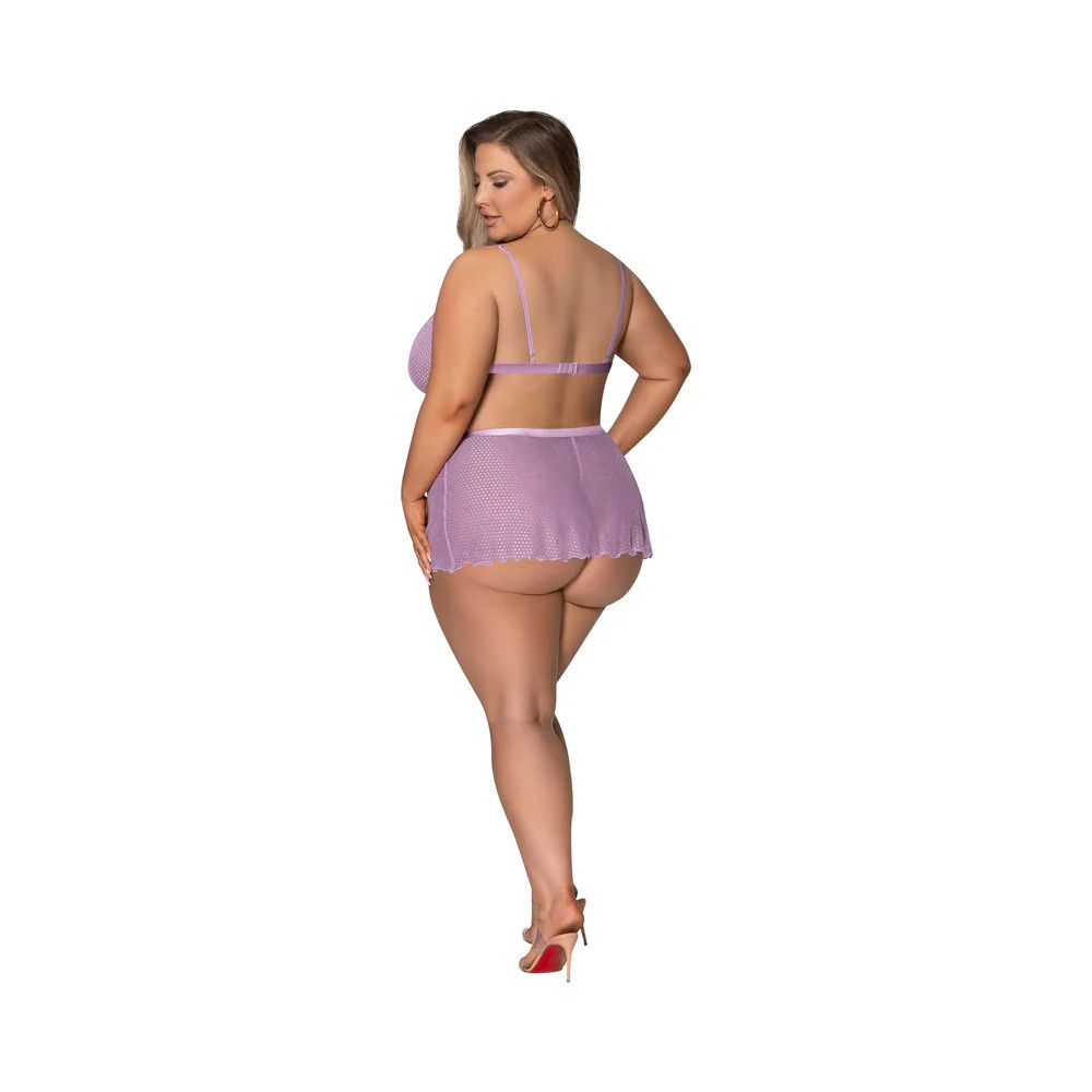 Magic Silk Girl Next Door Bralette with Skirt in Lilac